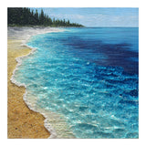 Sun-Drenched Coastal Shoreline with Textured Impasto Waves (Print Only) thumbnail