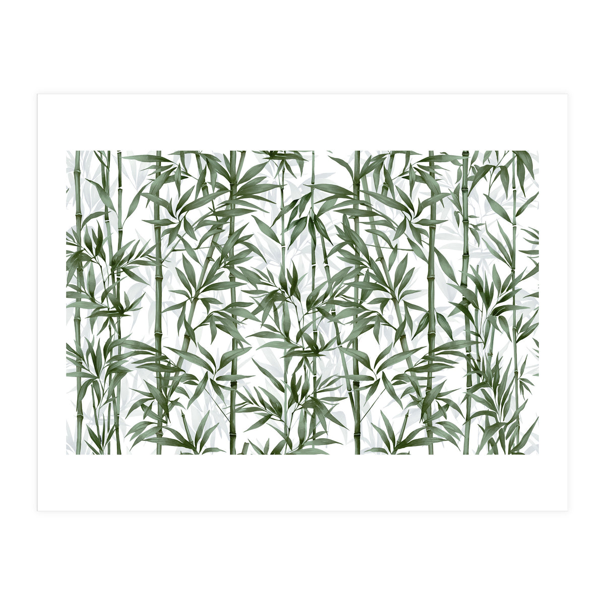 Bamboo Moody Green White (Print Only)