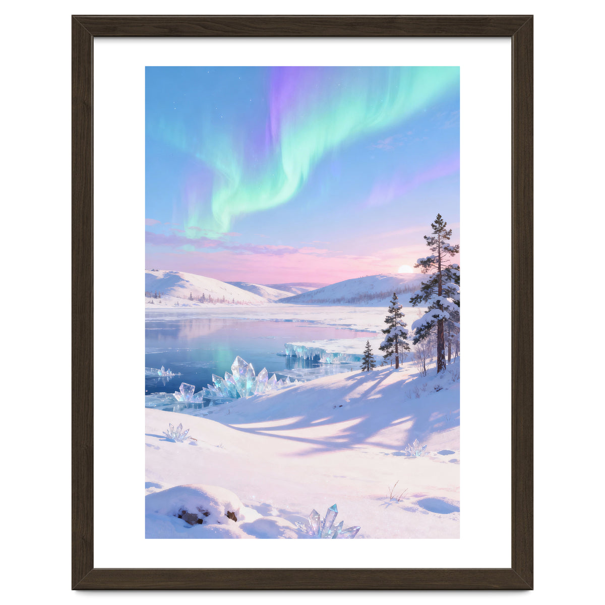 Northern Lights, Aurora Sky, Arctic Landscape, Aurora borealis, Snow Fall