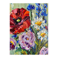 Vibrant Wildflower Meadow Oil Painting (Print Only)