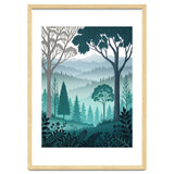 Vibrant Silhouettes in the Misty Teal Highlands thumbnail