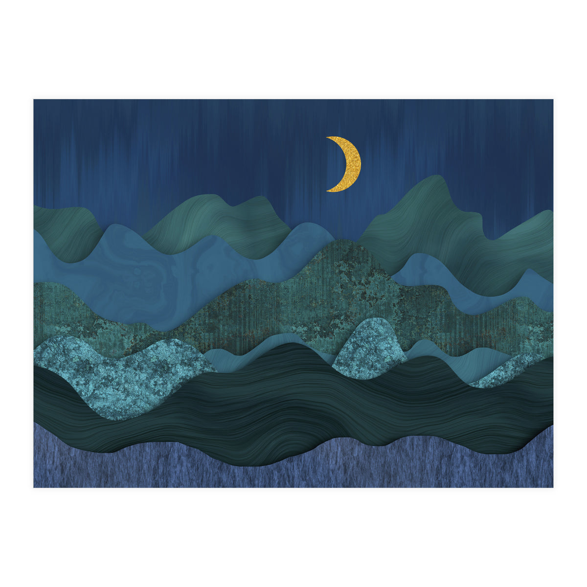 Abstract Landscape Moody Moonrise (Print Only)