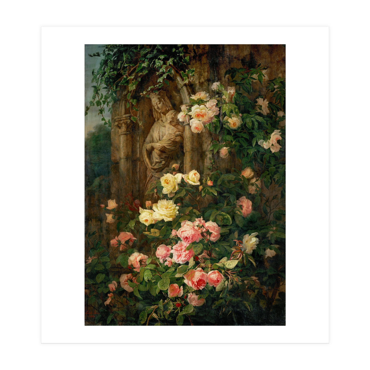 Le Benitier: Notre-Dame-des-Roses. 1850 Canvas, 127 x 90 cm. (Print Only)