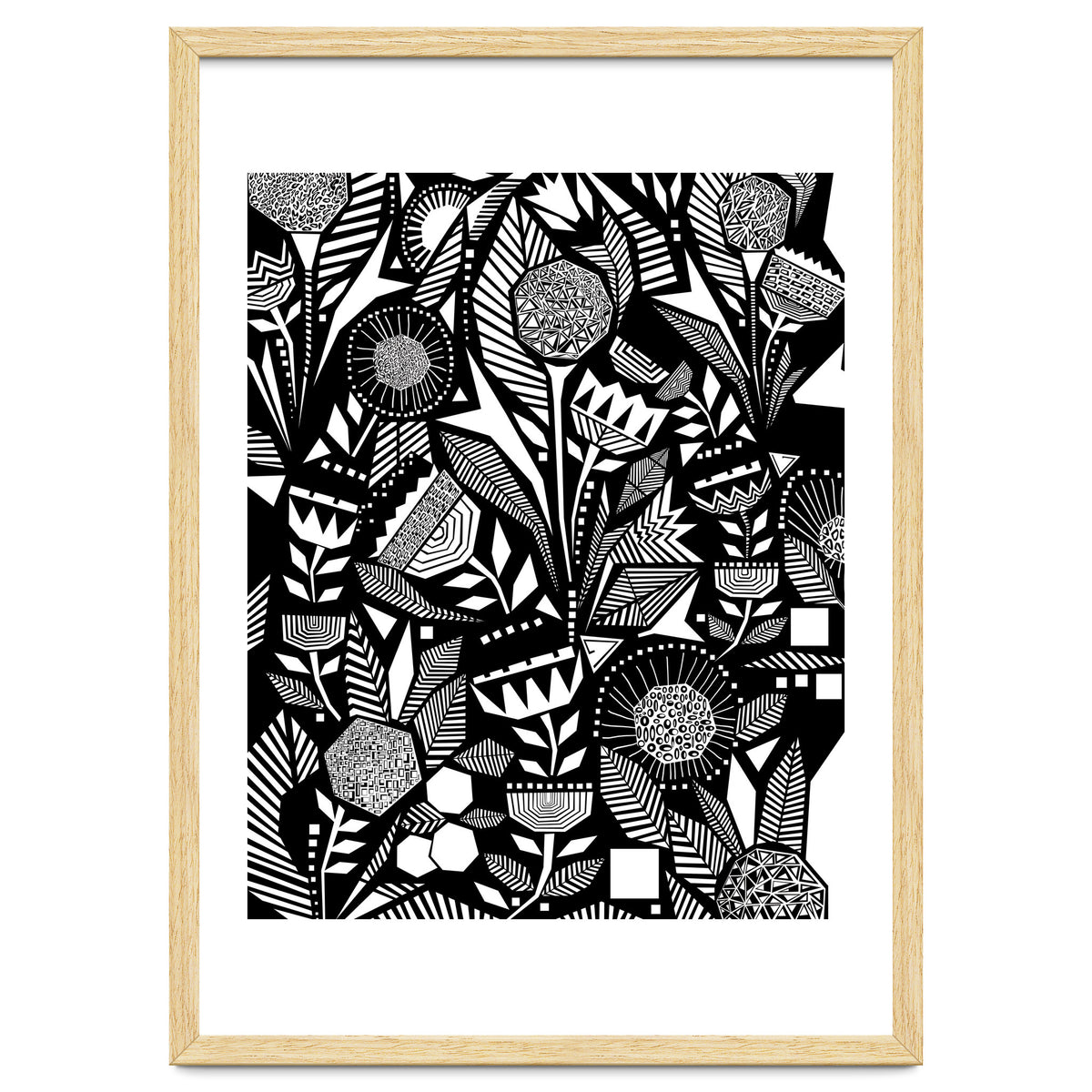 African Tribal, Black & White Abstract Drawing Sketch Line Art, Rustic Botanical Illustration, Bohemian Eclectic Scandinavian Vintage Bold