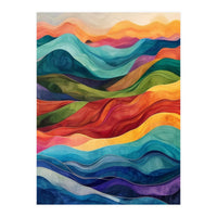 Abstract Rainbow Wave Landscape (Print Only)