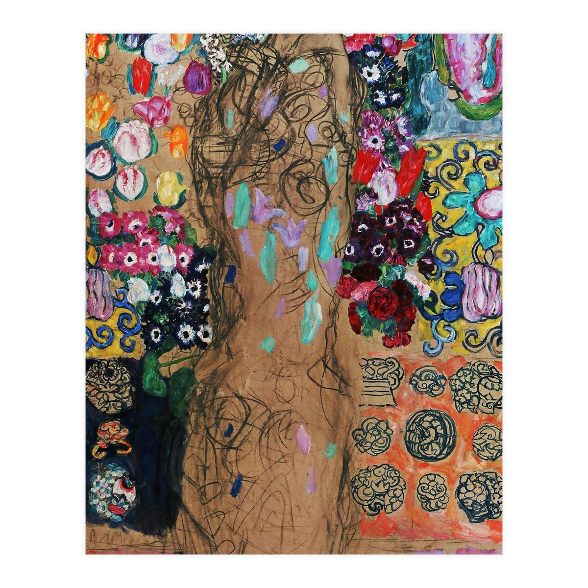 Gustav Klimt / 'Retrato de Maria Munk', 1917, Oil on canvas, 180 x 90 cm. (Print Only)