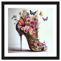 Floral Stiletto With Butterflies