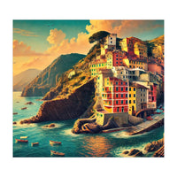 Vintage Cinque Terre Poster, Italy (Print Only)
