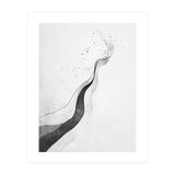 Abstract Black And White Ink Flowing Lines With Splatter (Print Only) thumbnail