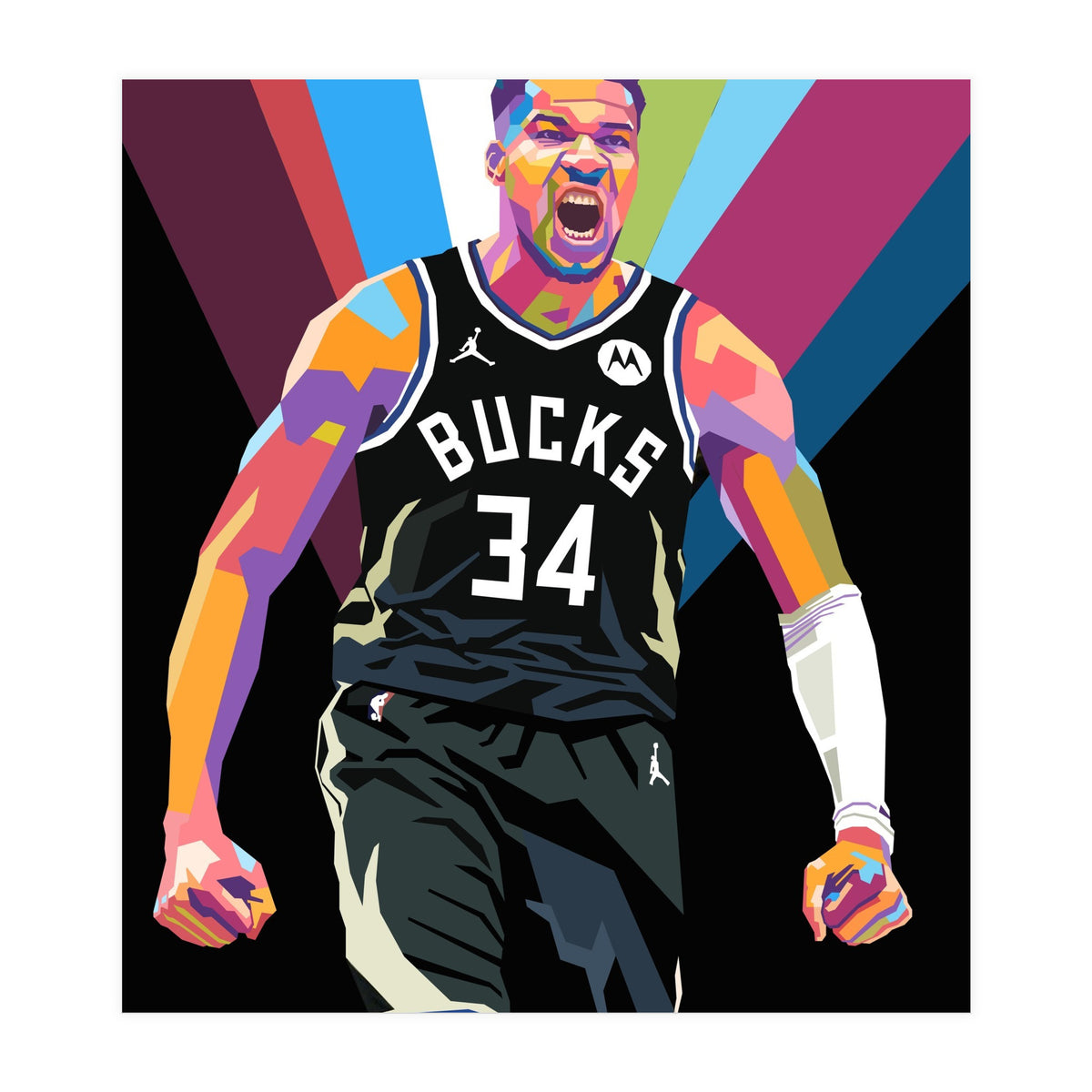 Giannis Antetokounmpo art (Print Only)