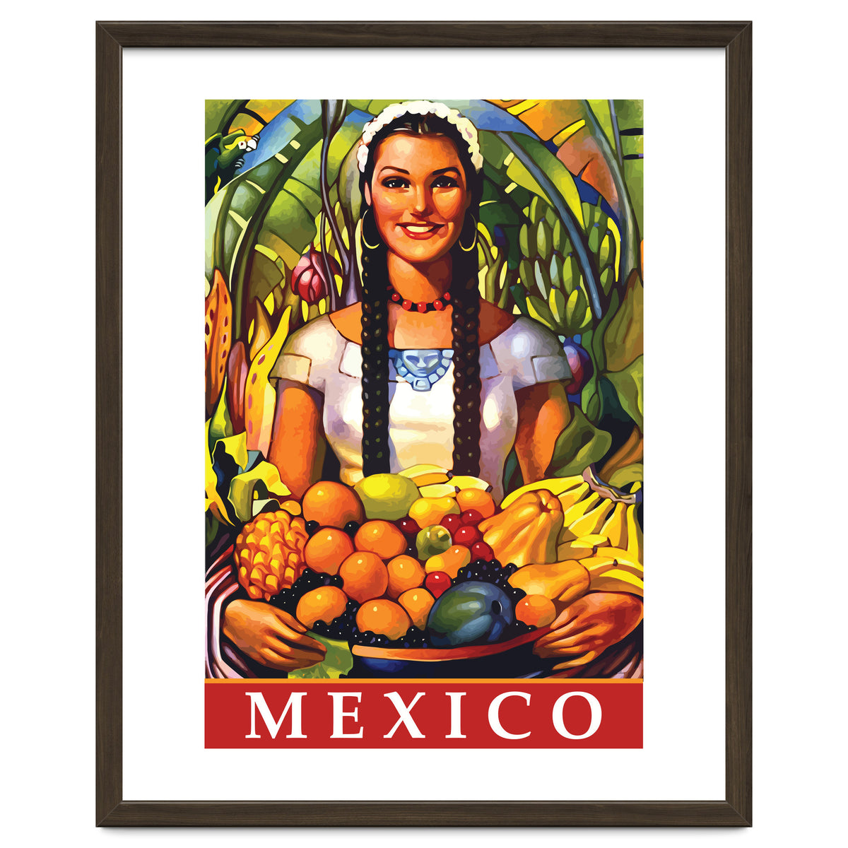 Mexico, Woman With Fruit Basket