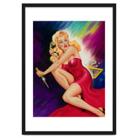 Pinup Girl With A Knife In Self Defense Pose