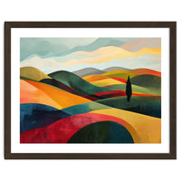 Abstract Tuscan Hills Landscape Painting
