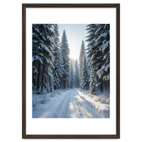 Serene Winter Wonderland Forest Road