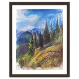 Pastel drawing of an Alpine Pine Forest thumbnail