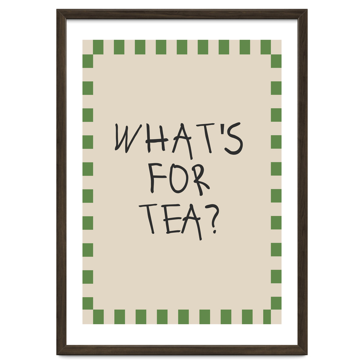 What’s For Tea, Cute Kitchen Quote Print, Playful Wall Art for Dining Spaces