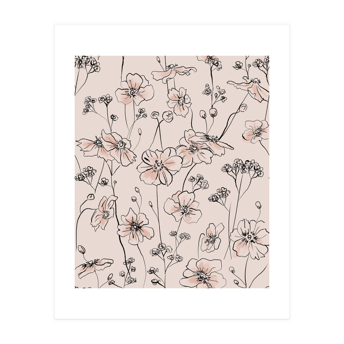 Wild Roses Floral Pattern (Print Only)