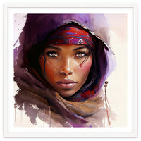 Amethyst Hood Tuareg Woman Portrait