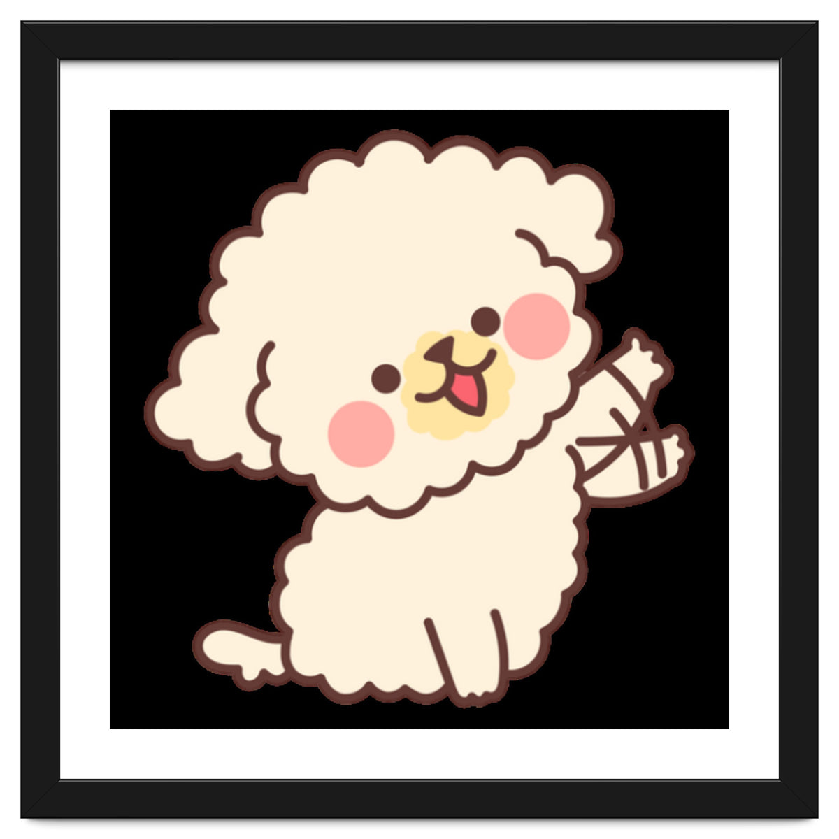 Cute Dog Happily Waving His Paw