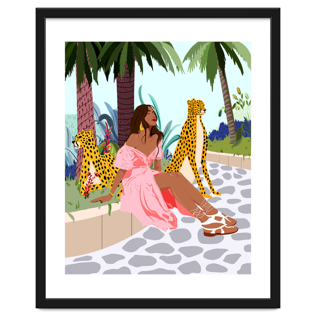 Spirit Animal, Cheetah, Leopard, Tiger Wildlife, Tropical Jungle Wild Cat Animals, Bohemian Woman Travel Garden Nature