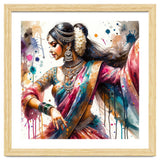 Hindu Woman Dancer With Jewelry And Sari thumbnail
