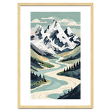 Majestic Alpine Peaks: Organic Modern Landscape Art thumbnail
