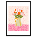 Tulips in a vase - pink and orange thumbnail