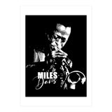 Miles Davis American Jazz Trumpeter in Grayscale (Print Only) thumbnail