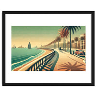 Vintage Coastal Promenade Poster