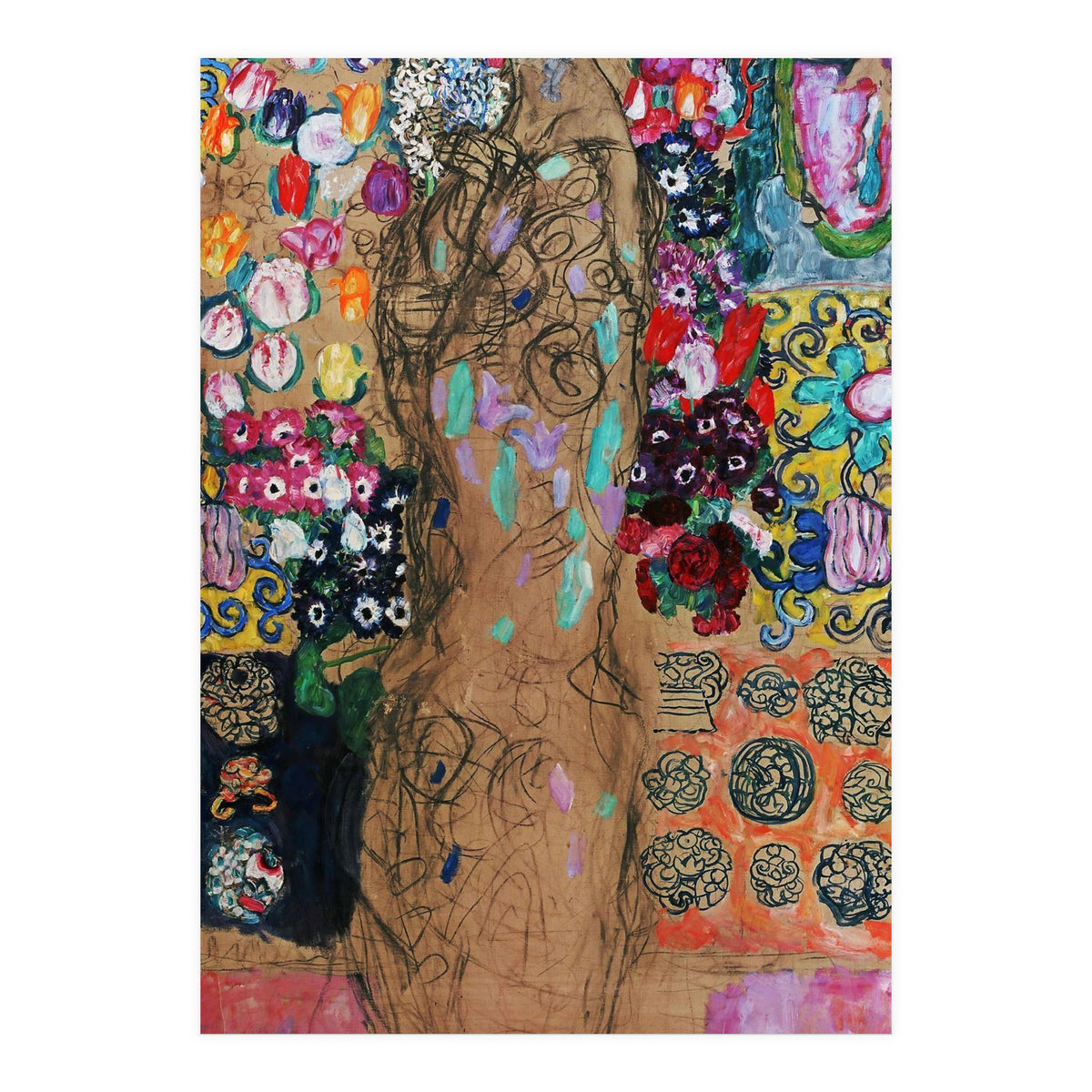 Gustav Klimt / 'Retrato de Maria Munk', 1917, Oil on canvas, 180 x 90 cm. (Print Only)