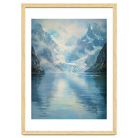 Ethereal Descent: The Glimmering Silence of the Ancient Glacial Fjord