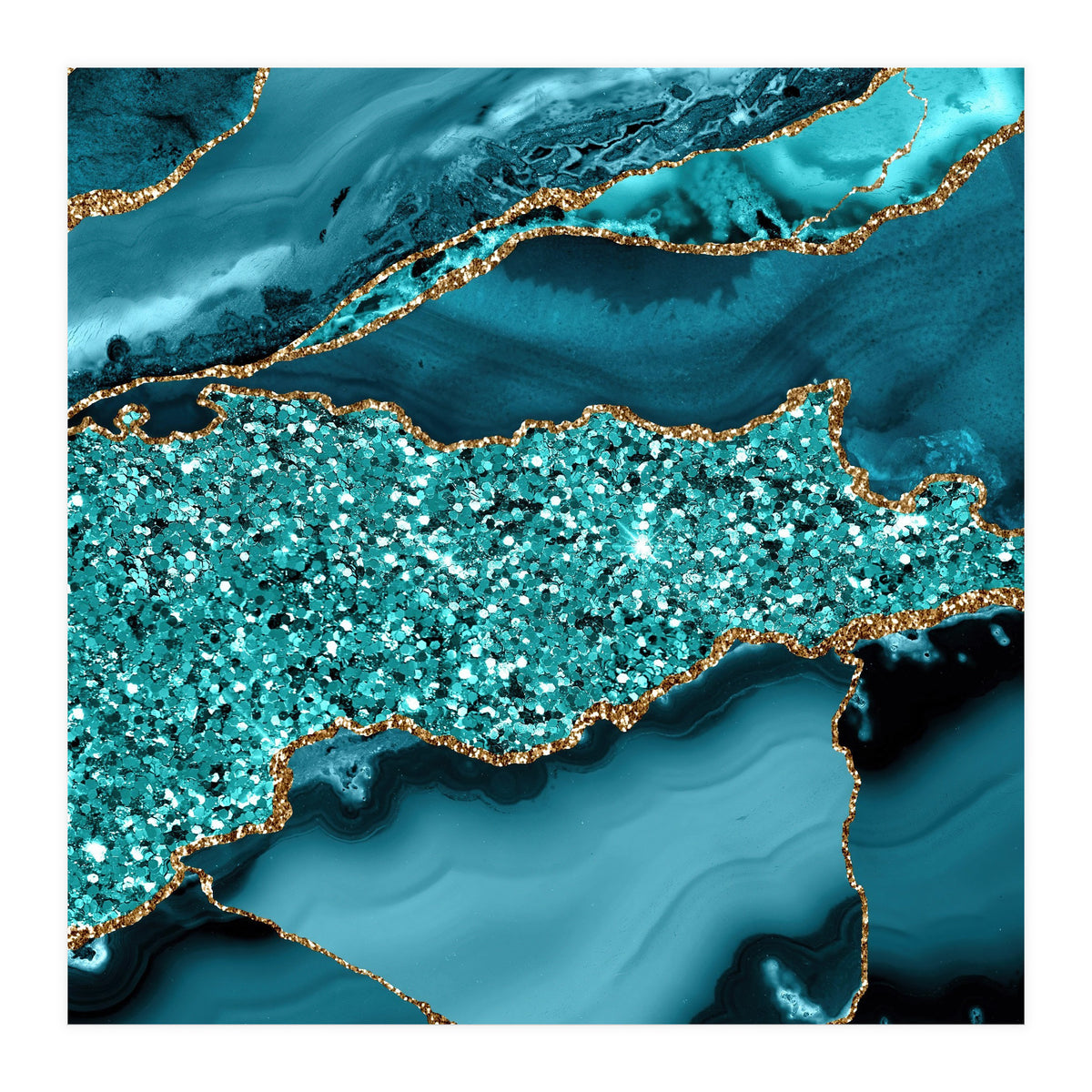 Agate Glitter Ocean Texture 09  (Print Only)