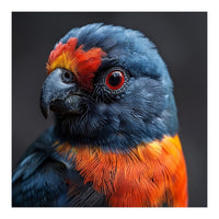 Close Up Portrait Of A Colorful Parrot (Print Only)