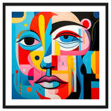 CUBIST HARMONY,  face, the essence of Cubist inspiration in a fragmented vibrant spectrum. thumbnail