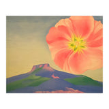 Georgia O’Keeffe – Hollyhock Pink with Pedernal (1937) | Vibrant Modernist Floral Landscape of New Mexico (Print Only) thumbnail