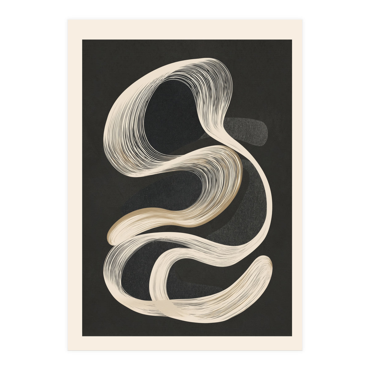 Monochrome Flow Abstract Line Movement (Print Only)