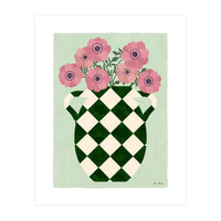 Checkered vase with anemones (Print Only)