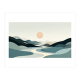 Serene Horizon: Minimalist Organic Landscape (Print Only) thumbnail