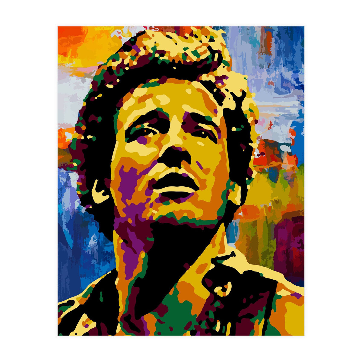 Bruce Springsteen Colorful abstract (Print Only)