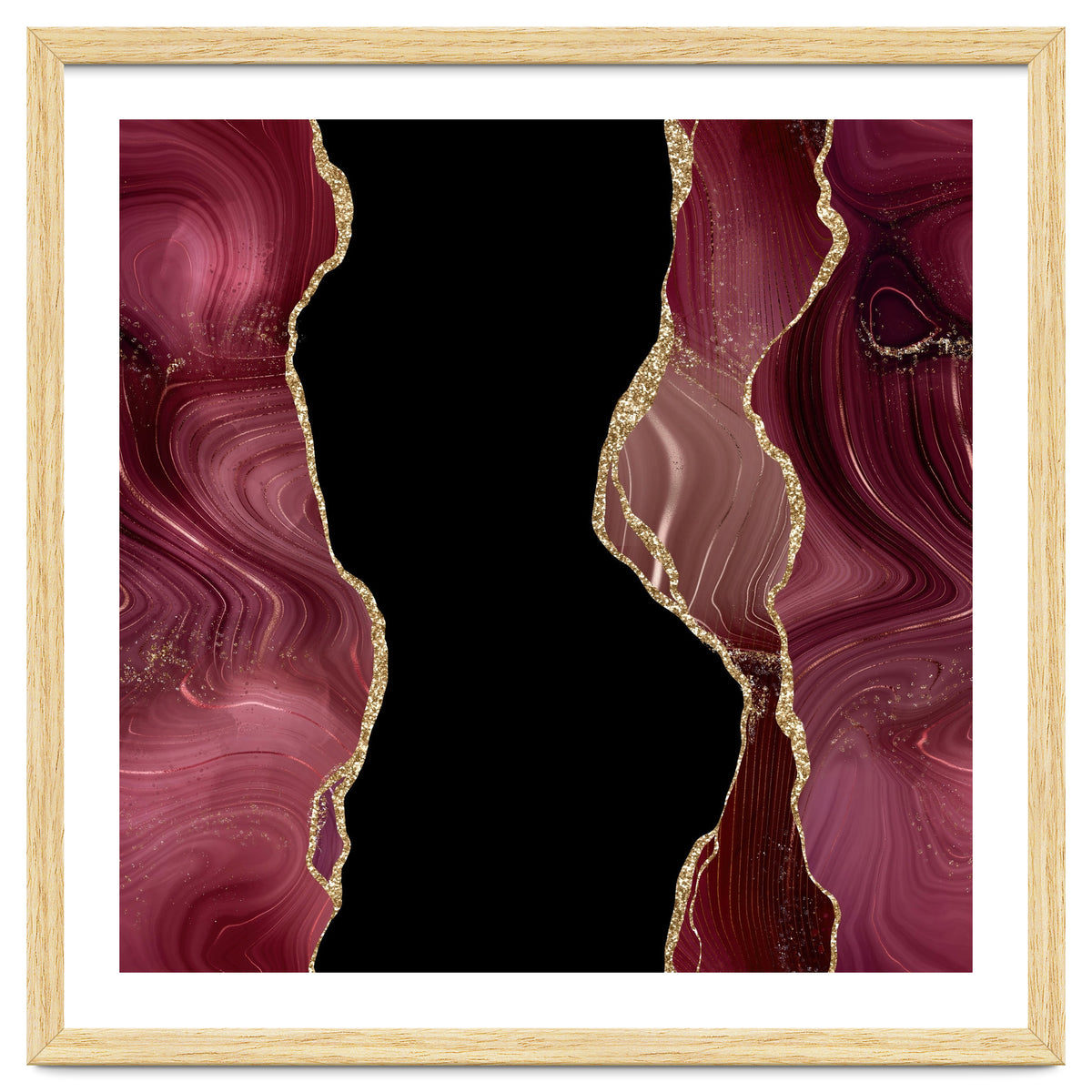 Burgundy & Gold Glitter Agate Texture 02