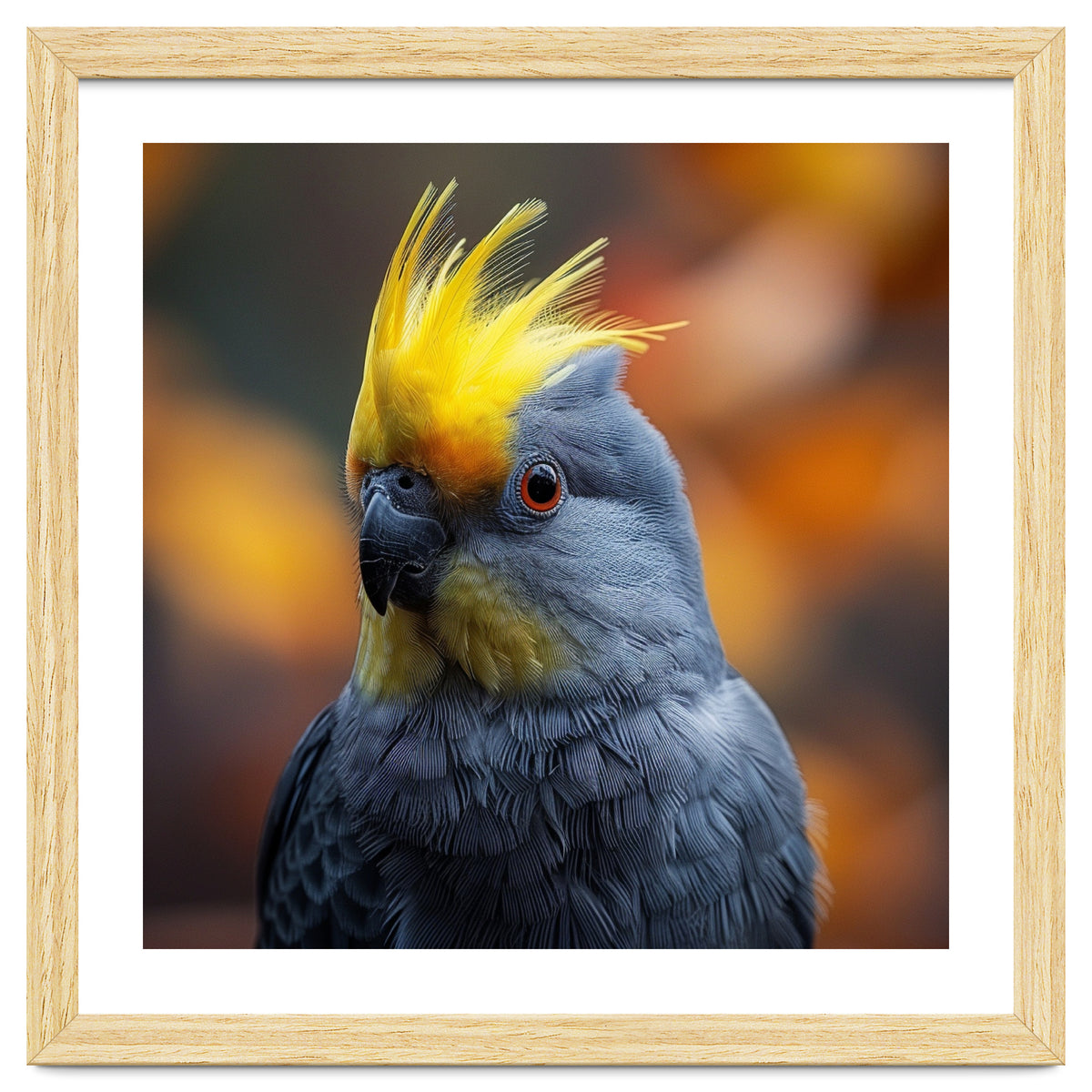 Close-up Portrait of a Yellow Cockatoo in the Wild.
