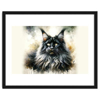 Majestic Long Haired Cat Portrait