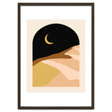 Desert Nights, Modern Bohemian Travel Sand Dunes, Eclectic Moon Stars Vintage Arc, Pastel Building Nature Landscape thumbnail
