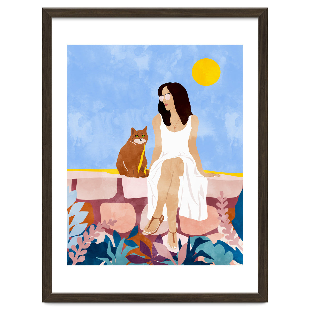 Butterscotch, Cats Pets Cat Mom Watercolor Painting, Pet Parent Animals Quirky Bohemian