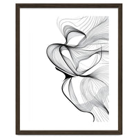 Abstract Black And White Swirls And Lines Flowing Art