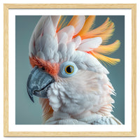 Salmon Crested Cockatoo Close Up Portrait