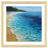 Sun-Drenched Coastal Shoreline with Textured Impasto Waves thumbnail