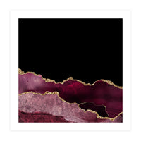 Burgundy & Gold Agate Texture 10  (Print Only)