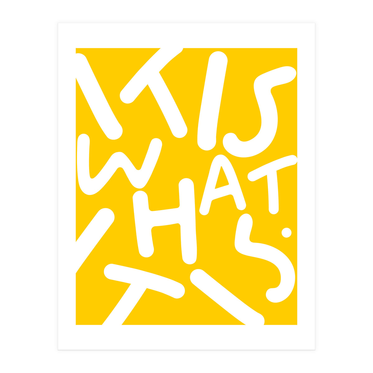 It Is What It Is. Typography Funky Quote Saying Words, Minimal Positivity Bright Yellow, Fun Quirky Eclectic Bohemian Contemporary Modern (Print Only)