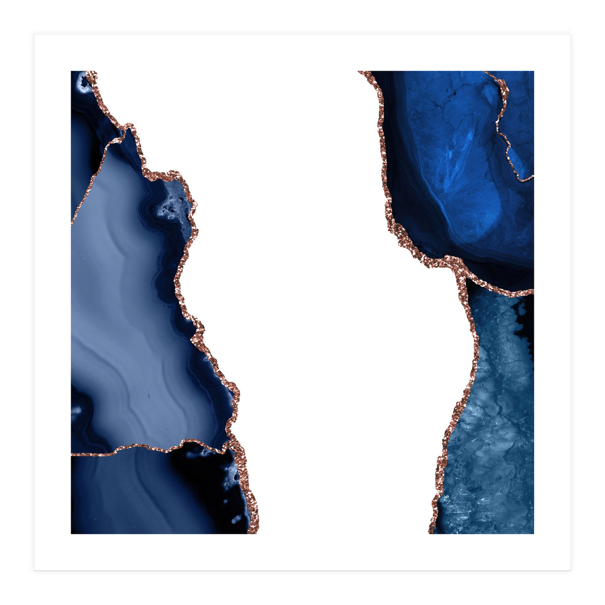 Navy & Rose Gold Agate Texture 29 (Print Only)